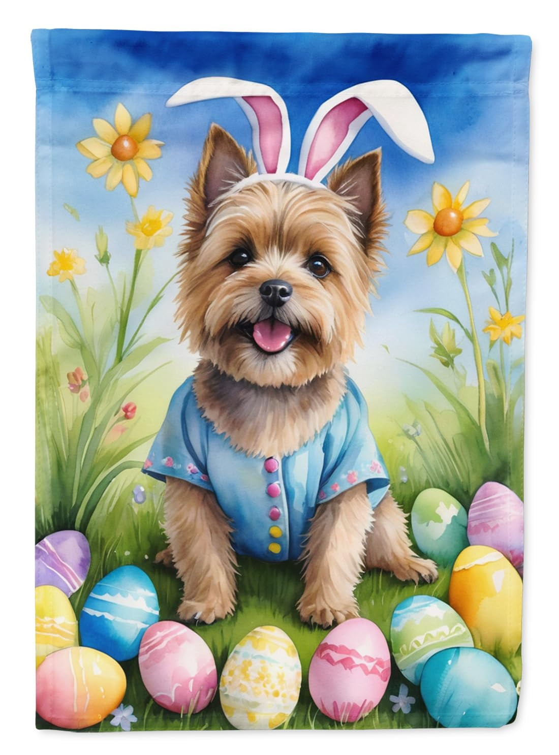 Cairn Terrier Easter Egg Hunt Garden Flag 11.25 in x 15.5 in