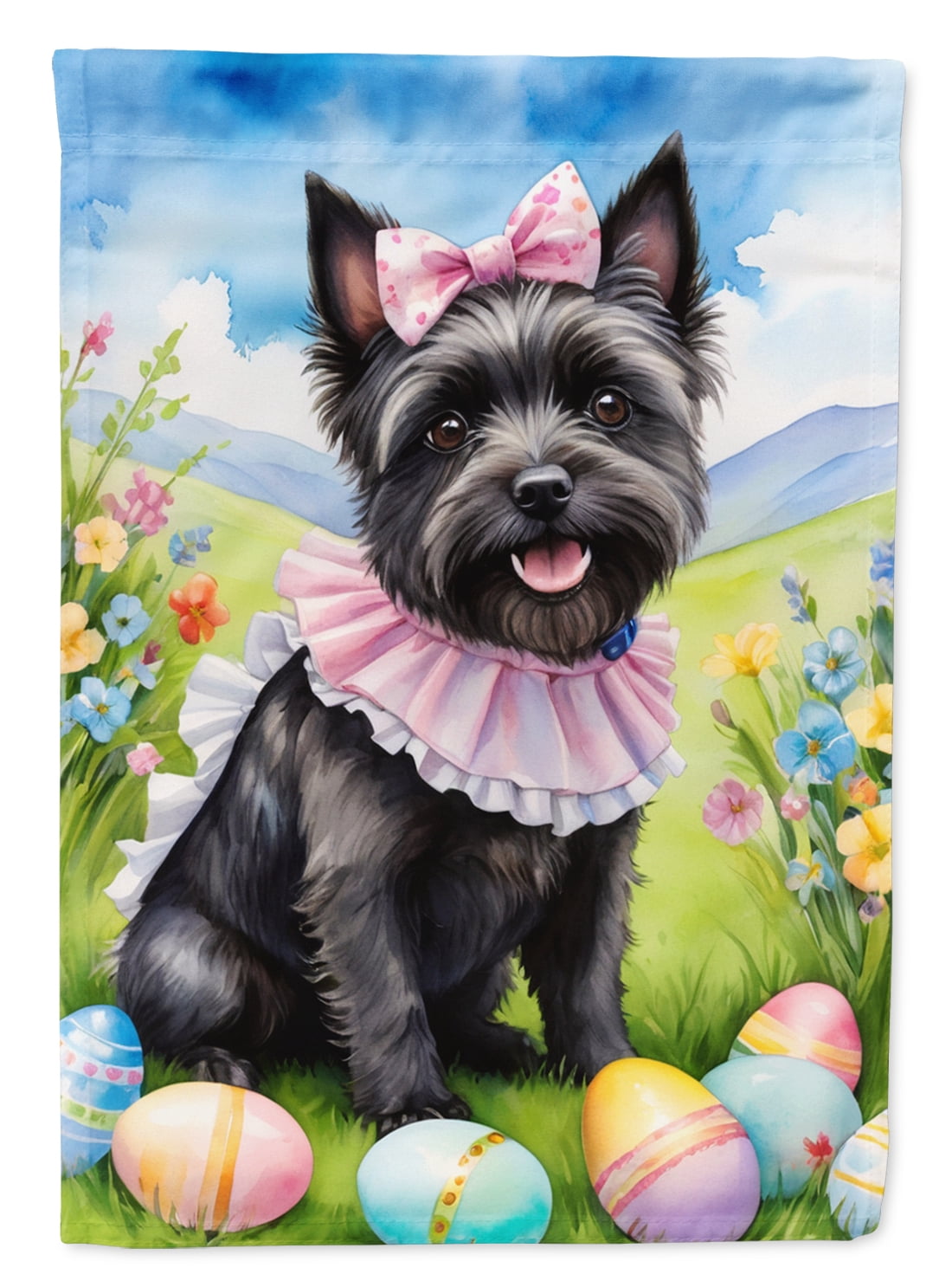 Cairn Terrier Easter Egg Hunt House Flag 28 in x 40 in