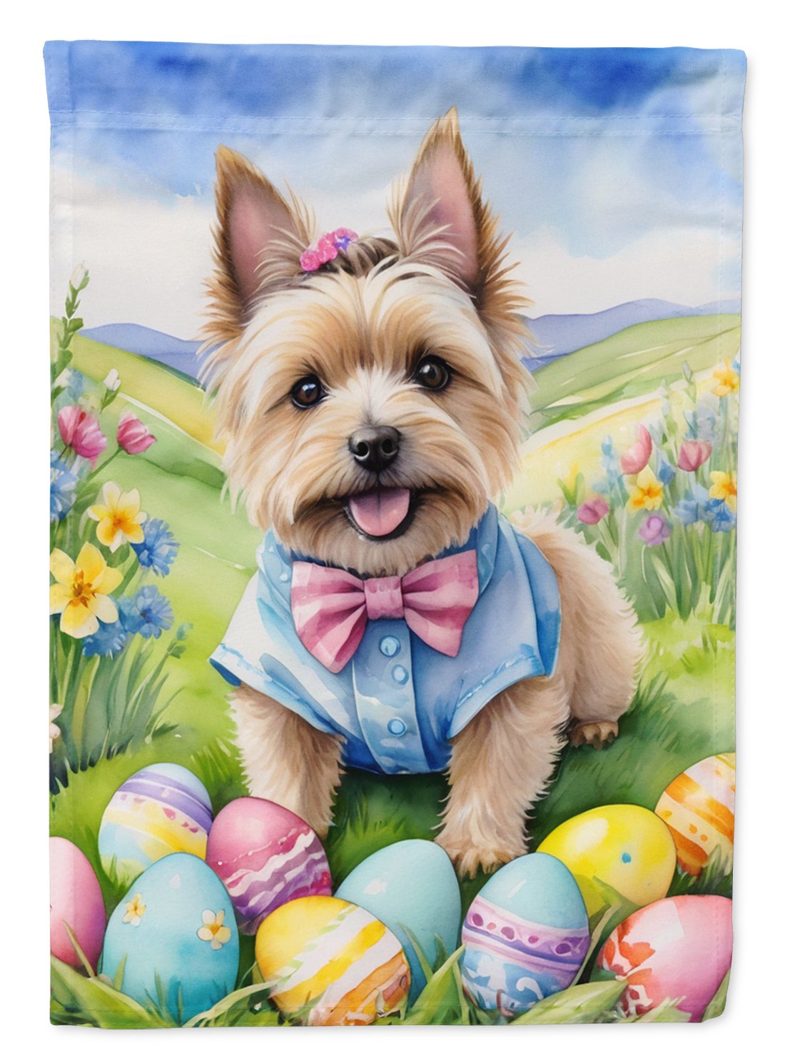 Cairn Terrier Easter Egg Hunt House Flag 28 in x 40 in