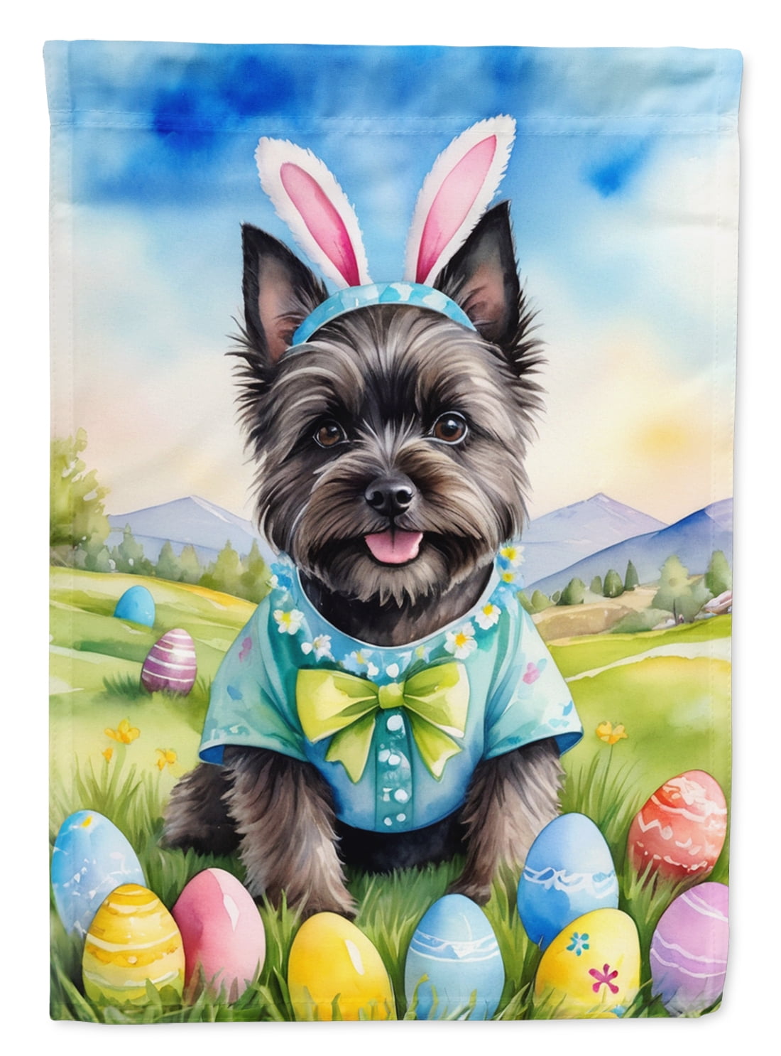 Cairn Terrier Easter Egg Hunt House Flag 28 in x 40 in
