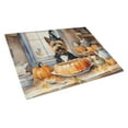 thumbnail image 1 of Cairn Terrier Fall Kitchen Pumpkins Glass Cutting Board Large 12 in x 15 in, 1 of 5