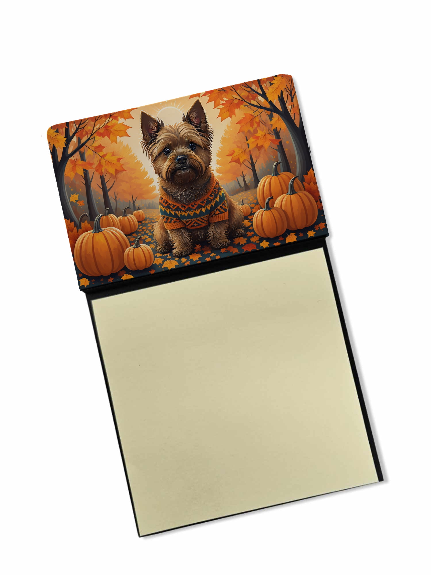 Cairn Terrier Fall Sticky Note Holder 3.25 in x 5.25 in