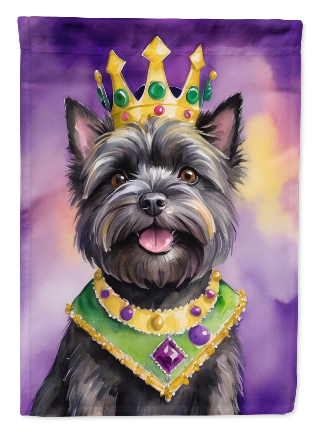 Cairn Terrier King of Mardi Gras House Flag 28 in x 40 in