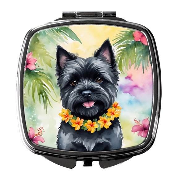 Cairn Terrier Luau Compact Mirror 2.75 in x 3 in