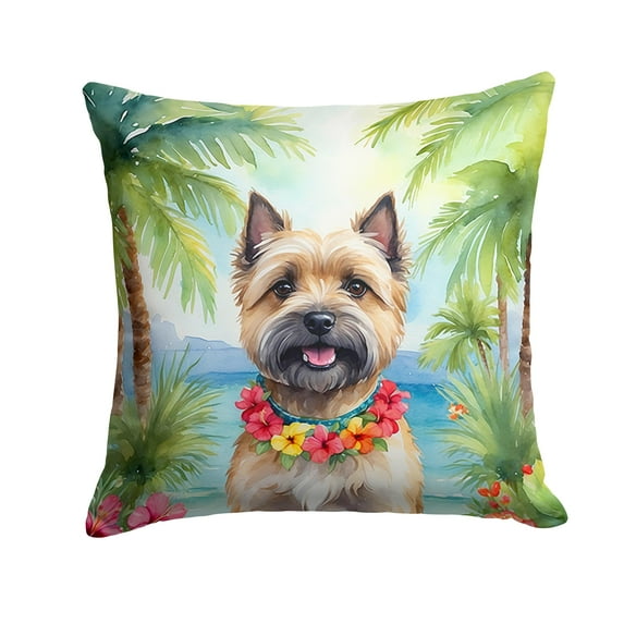 Cairn Terrier Luau Throw Pillow 14 in x 14 in