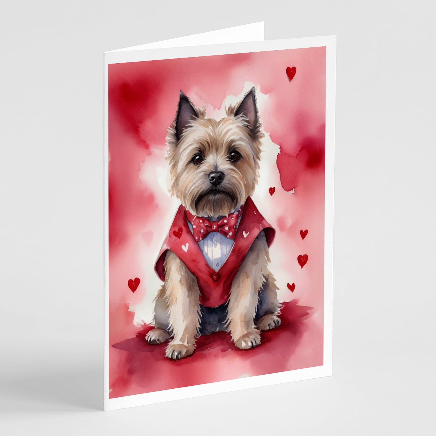 Cairn Terrier My Valentine Greeting Cards Pack of 8 7 in x 5 in