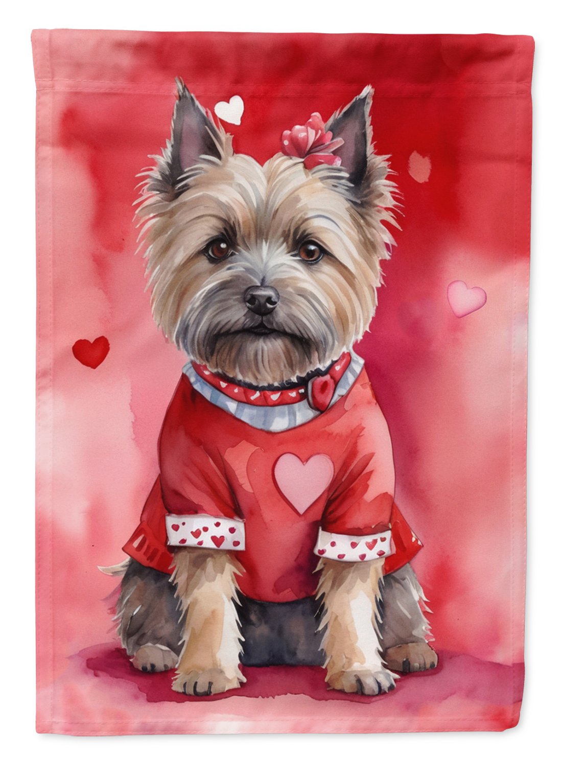 Cairn Terrier My Valentine House Flag