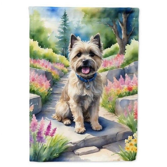 Cairn Terrier Spring Path Garden Flag 11.25 in x 15.5 in