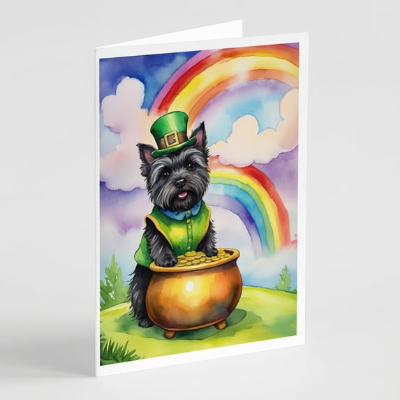 Cairn Terrier St Patrick's Day Greeting Cards Pack of 8 7 in x 5 in