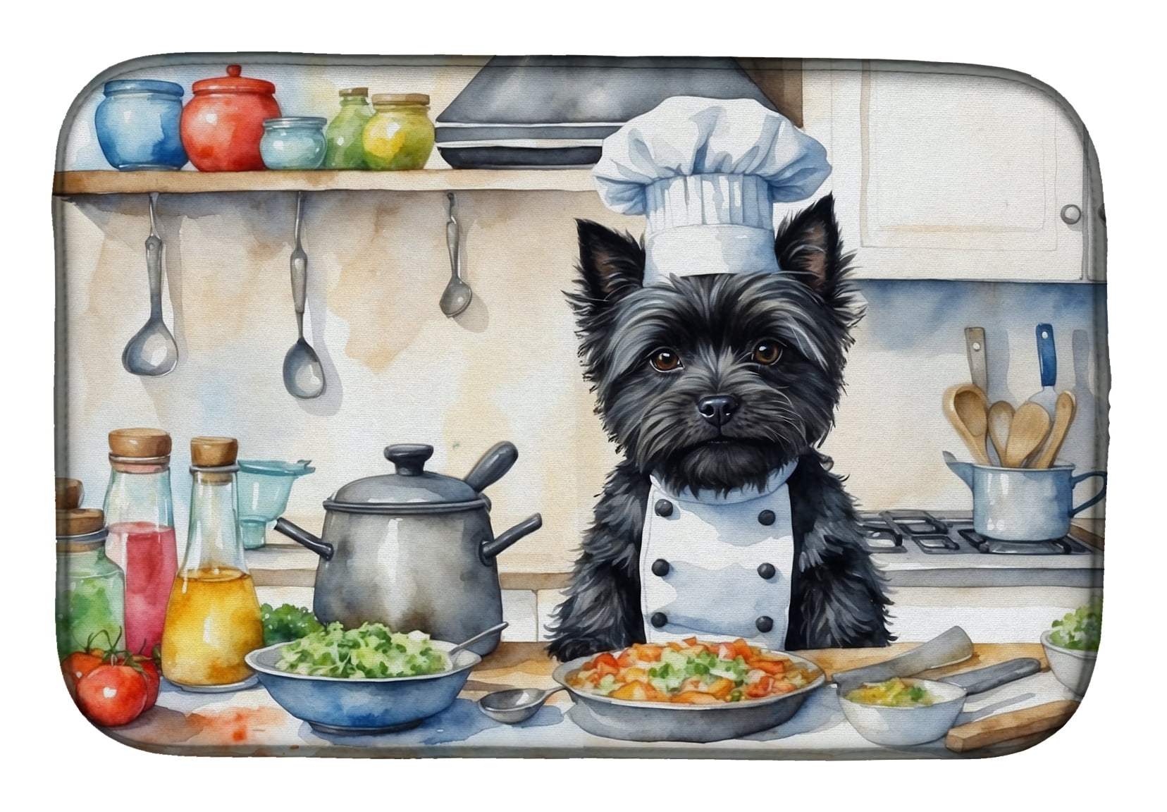 Cairn Terrier The Chef Dish Drying Mat