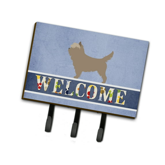 Cairn Terrier Welcome Leash or Key Holder Blue