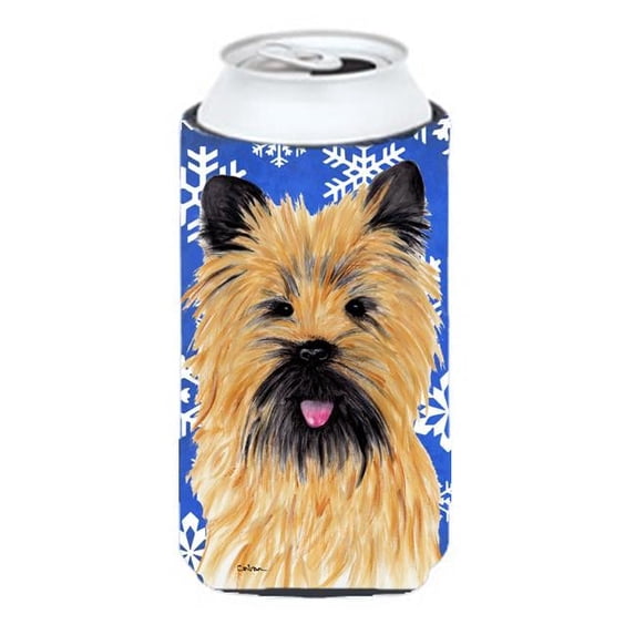 Cairn Terrier Winter Snowflakes Holiday Tall Boy bottle sleeve Hugger - 22 To 24 oz.
