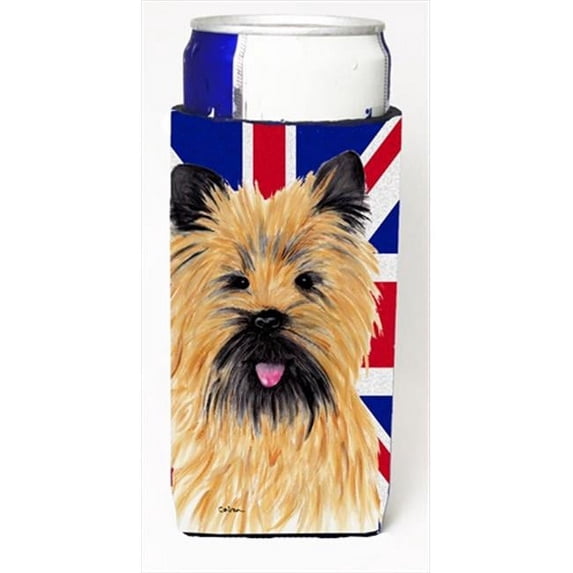 Cairn Terrier With English Union Jack British Flag Michelob Ultra bottle sleeves For Slim Cans - 12 Oz.
