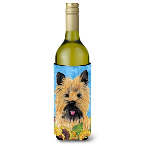 Cairn Terrier in Summer Flowers Wine Bottle Hugger