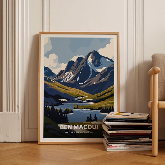Cairngorms National Park Poster, Ben Macdui Mountain Landscape, Scottish Highlands Travel Art, Hiking Adventure Decor Wall Art, Modern Wall Decor, 16x24 UNFRAMED