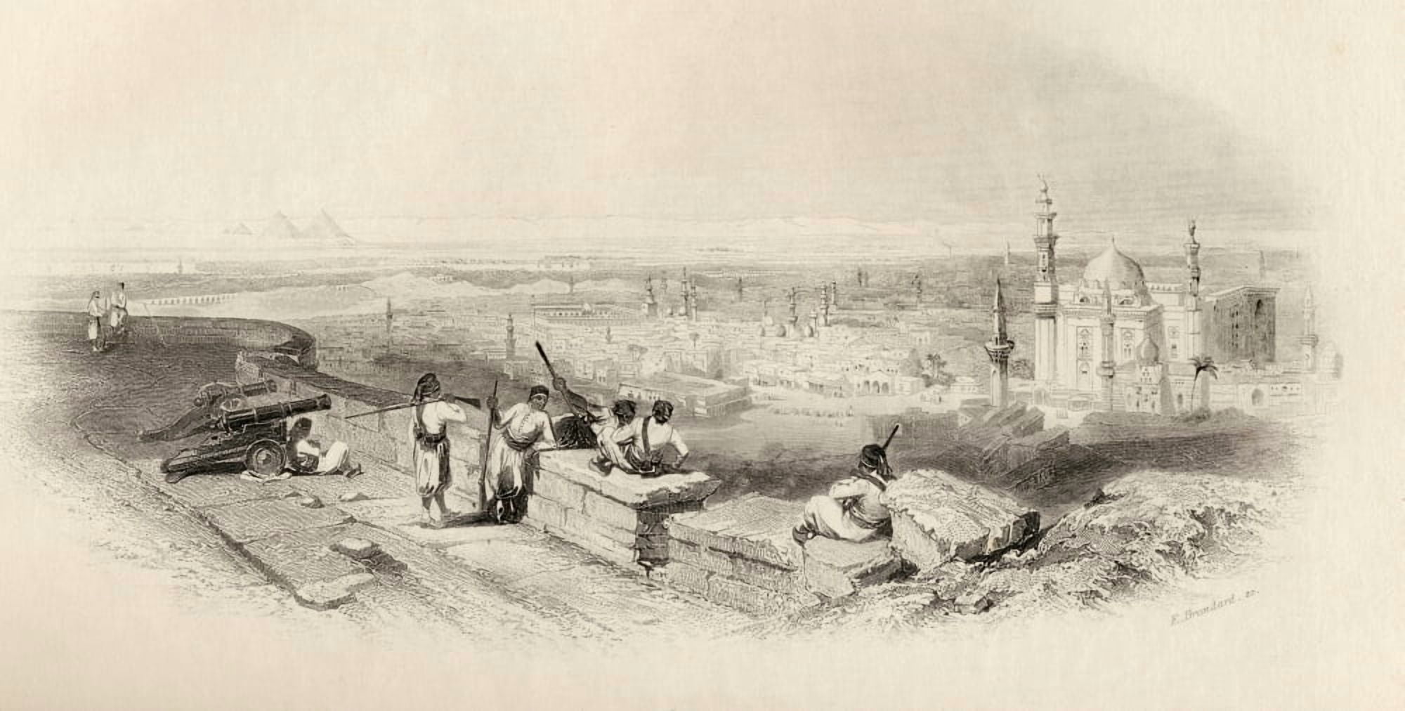 Cairo And The Valley Of The Nile Egypt From The Citadel Built By Saladin Engraved By E Brandard Canvas Art - Ken Welsh Design Pics (20 x 10)