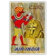 thumbnail image 1 of Cairo Egypt - Maharajah as Sphinx Statue - Air India - Vintage Airline Travel Poster by J. B. Cowasji c.1950s - Master Art Print (Unframed) 13in x 19in, 1 of 4