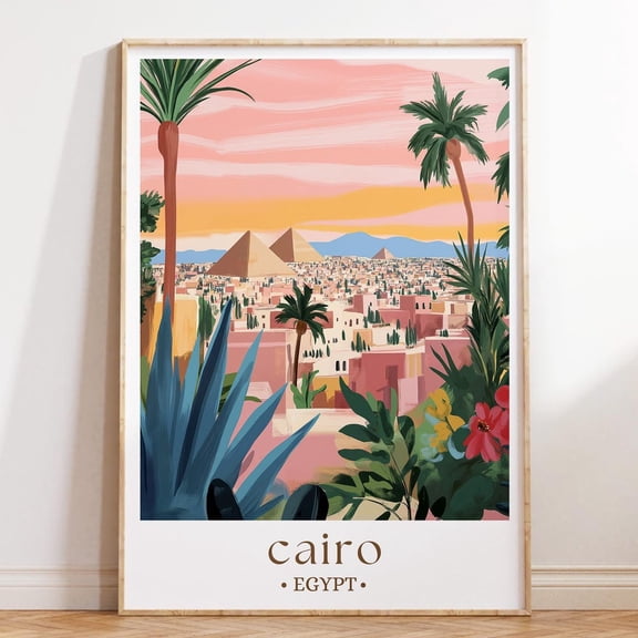 Cairo Egypt Travel Cityscape Adventurous Scenic Vintage Poster