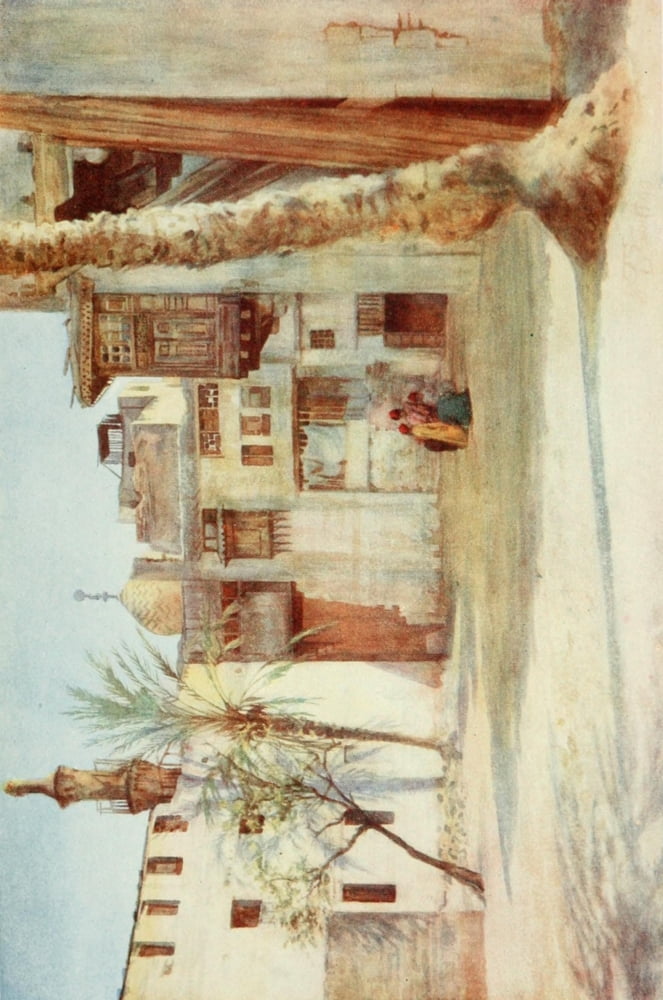 Cairo Jerusalem and Damascus 1912 A courtyard nr the tentmakers bazaar Cairo Canvas Art - Walter Tyrwhitt (18 x 24)