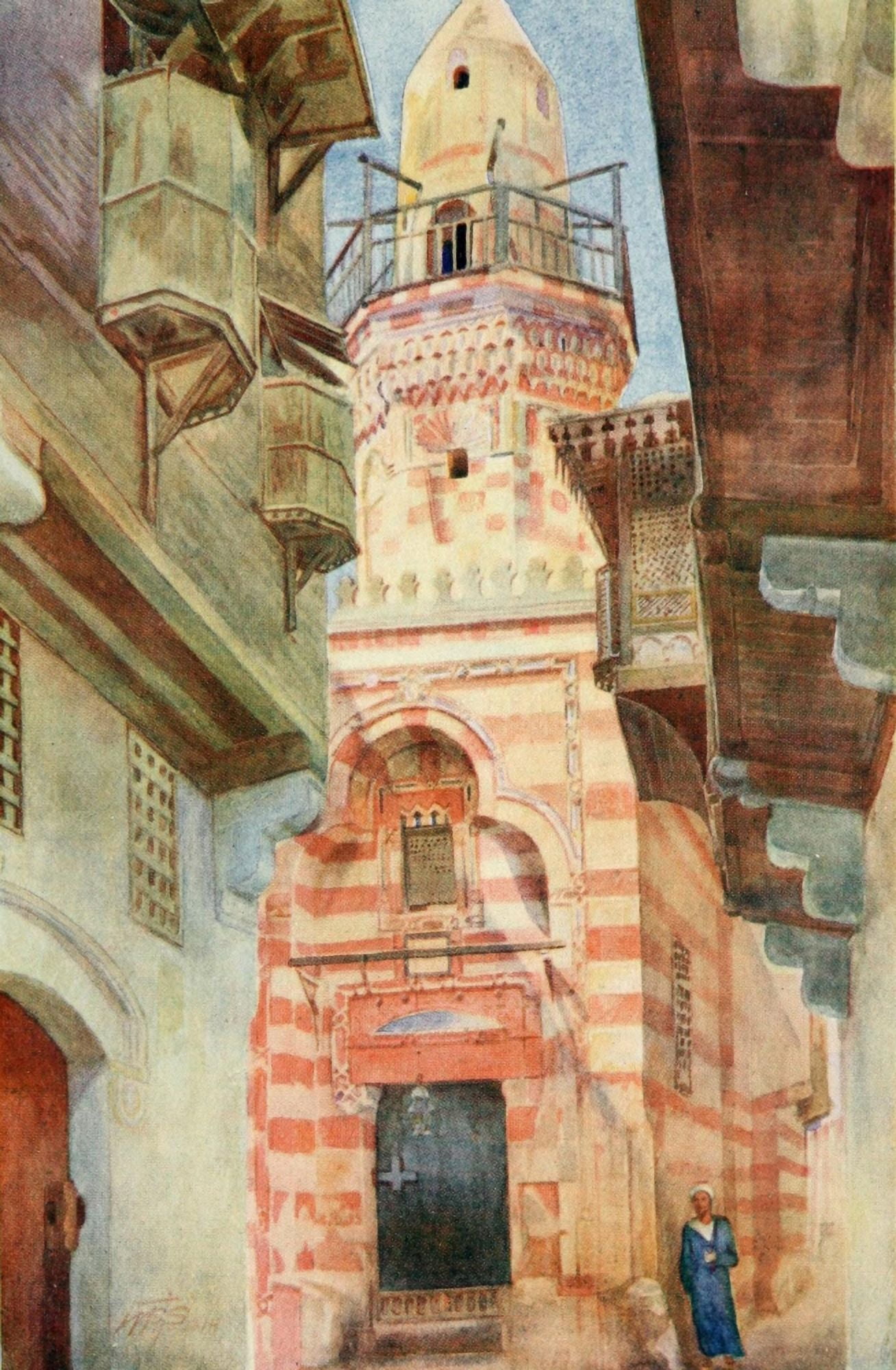 Cairo Jerusalem and Damascus 1912 A side street in Cairo Canvas Art - Walter Tyrwhitt (24 x 36)