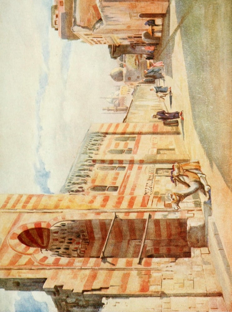 Cairo Jerusalem and Damascus 1912 Mosque in the Saida Zeneb Quarter Cairo Canvas Art - Walter Tyrwhitt (24 x 36)