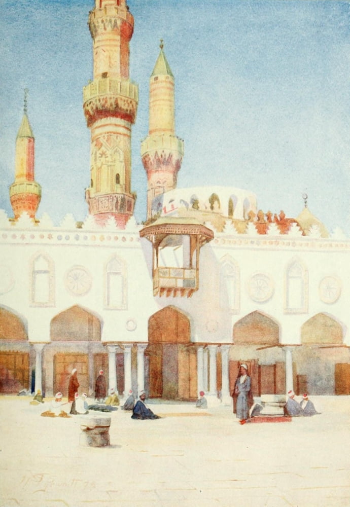 Cairo Jerusalem and Damascus 1912 Mosque of El-Azhar University of Cairo Canvas Art - Walter Tyrwhitt (18 x 24)