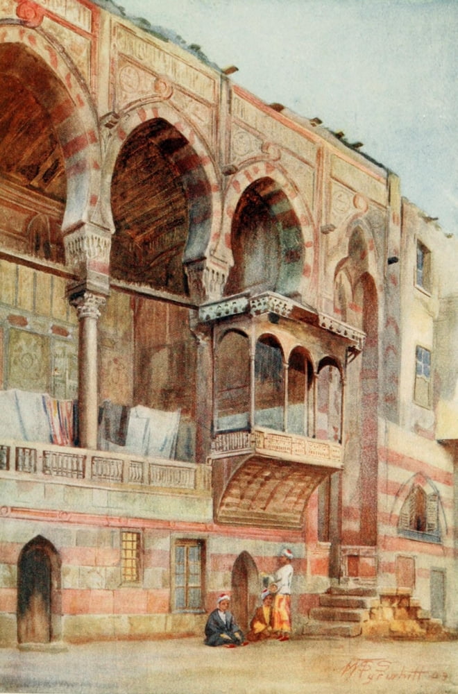Cairo Jerusalem and Damascus 1912 Palace of Kait Bey Cairo Canvas Art - Walter Tyrwhitt (18 x 24)