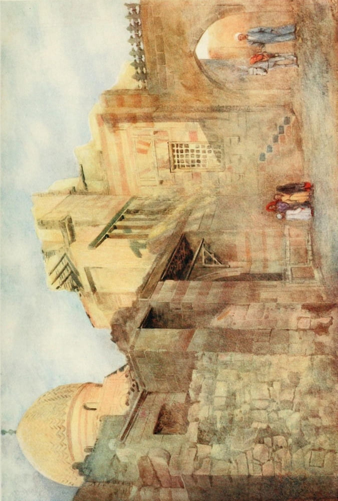Cairo Jerusalem and Damascus 1912 Ruined mosque near Bab El-Wazir Cairo Canvas Art - Walter Tyrwhitt (18 x 24)