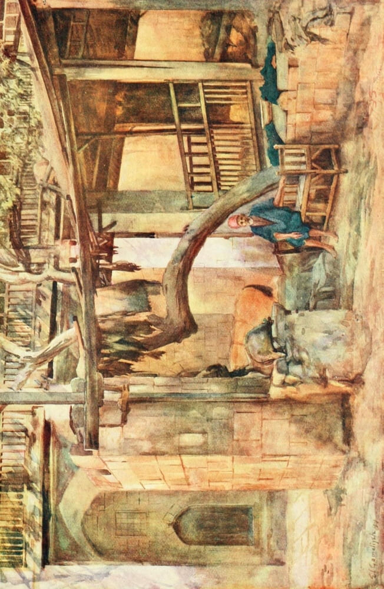 Cairo Jerusalem and Damascus 1912 The Khan El Gamaliyeh Canvas Art - Walter Tyrwhitt (18 x 24)