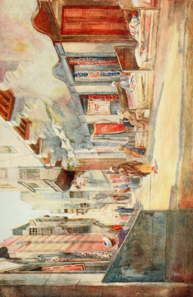 Cairo Jerusalem and Damascus 1912 The tentmakers bazaar Cairo Canvas Art - Walter Tyrwhitt (18 x 24)