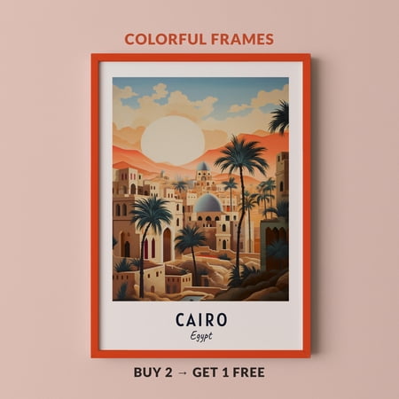 Cairo Travel Egypt City Cityscape Art Poster , Poster Print Only
