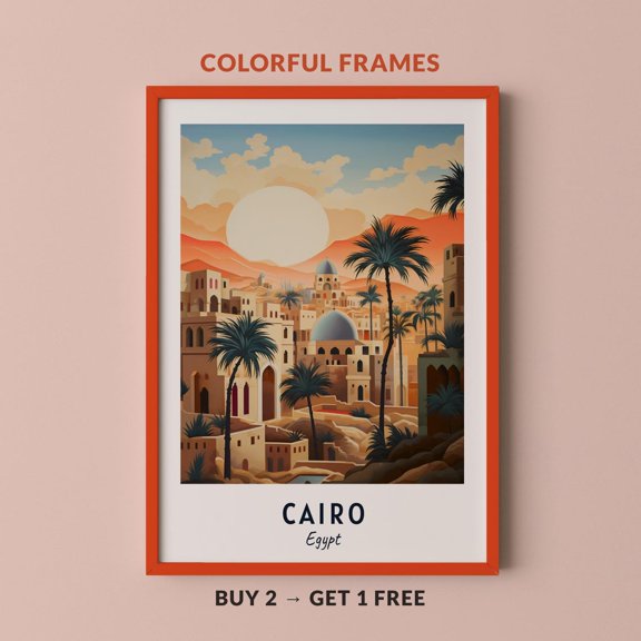 Cairo Travel Egypt City Cityscape Poster, Travel Inspired Bedroom And Home Decor