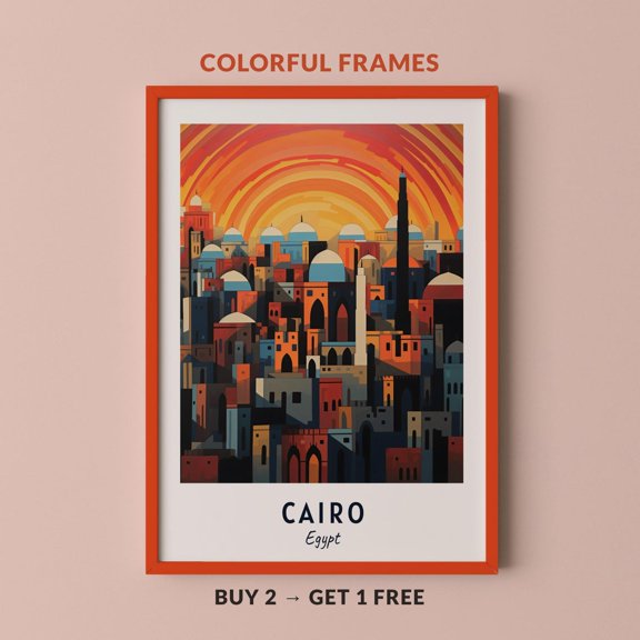 Cairo Travel Egypt City Cityscape Poster, Travel Inspired Home, Office And Gallery Wall Decor