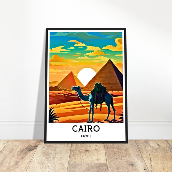Cairo Travel Egyptian Egypt City Office Desk Illustration Poster Wall Art Home Decor