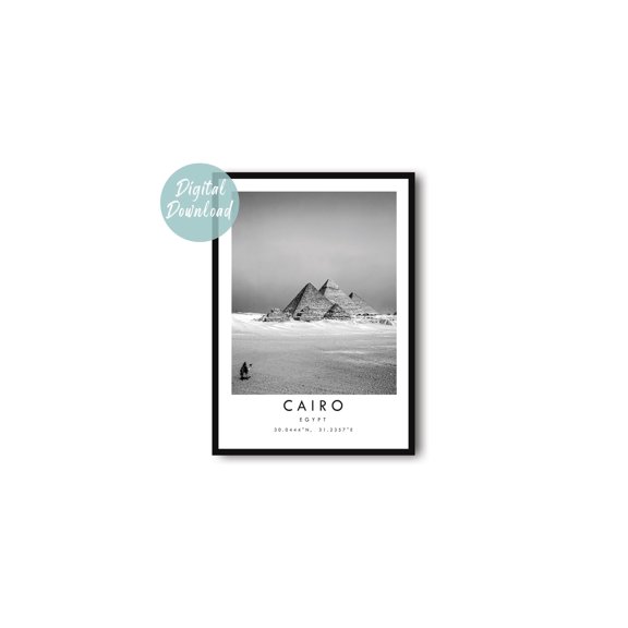 Cairo Travel Minimilist Wall Art City Decor Home Decor Office Wall Art Living Room Decor, Paper Poster Only