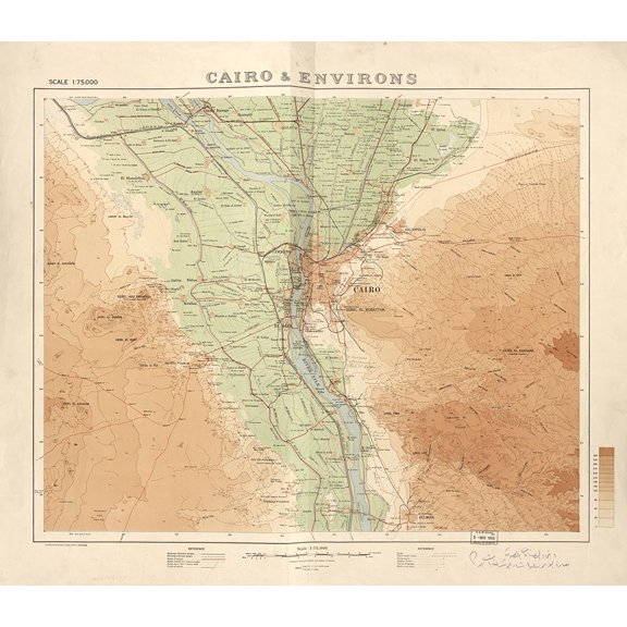 Cairo and Its Environs 1925 by Vintage Maps (24 x 27)