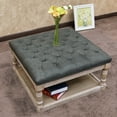 thumbnail image 1 of Cairona Fabric 30-inch Tufted Shelved Ottoman, Multiple Colors, 1 of 5