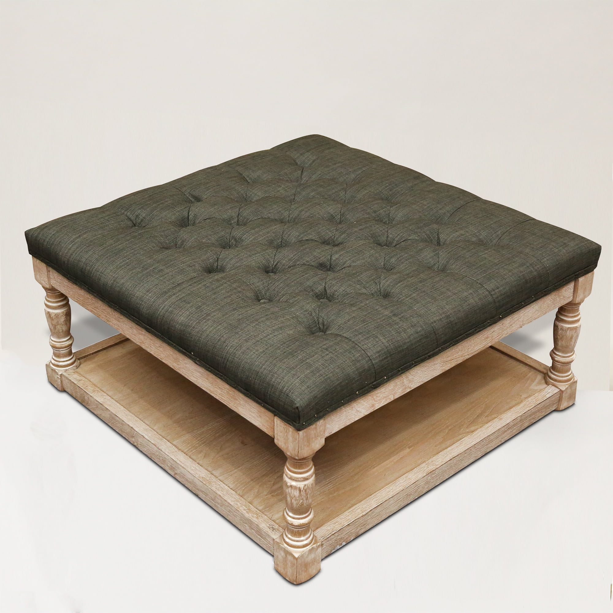Cairona Tufted Textile 34-inch Shelved Ottoman (Optional Colors)
