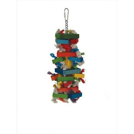 Caitec Featherland Paradise Med Knots N Blocks Bird Toy Pet, 5" x 13"