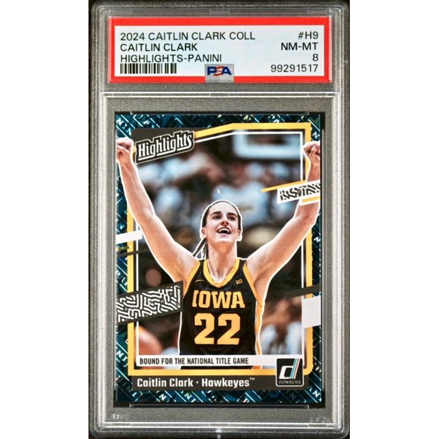 Caitlin Clark 2024 Panini Donruss Highlights H9 Basketball Card PSA 8