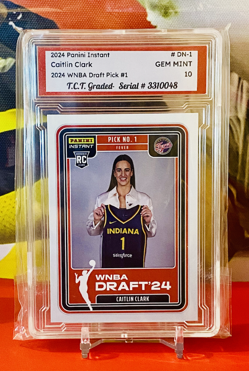 Caitlin Clark 2024 Panini Instant #DN-1 WNBA Draft Night Rookie Card TCT Graded Gem Mint 10