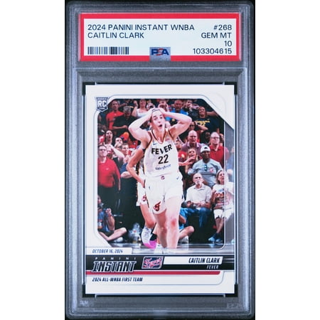 Caitlin Clark 2024 Panini Instant WNBA 1st Team Indiana Fever Basketball Rookie Card RC #268 Graded PSA 10 Cert #103304615