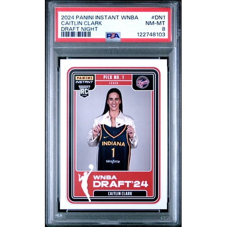Caitlin Clark 2024 Panini Instant WNBA Draft Night Basketball Rookie Card #DN1 Graded PSA 8 Cert #122748103