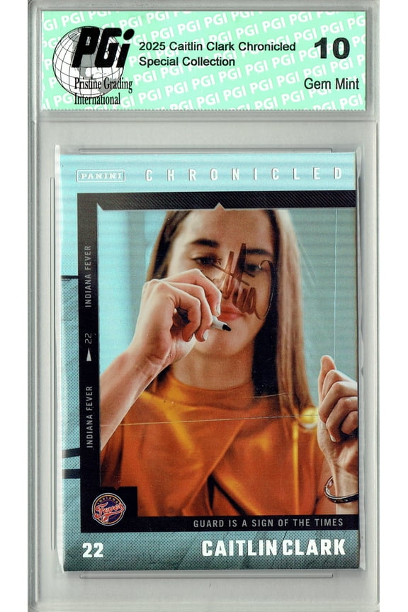 Caitlin Clark 2025 Chronicled #51 Silver Holo Foil Rare Trading Card PGI 10