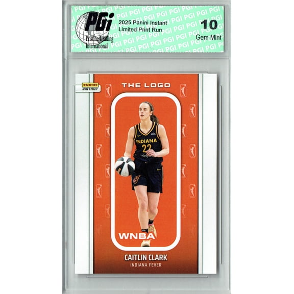 Caitlin Clark 2025 Panini Instant Logo #LOGO-26 Only 1,447 Made Rare Card PGI 10