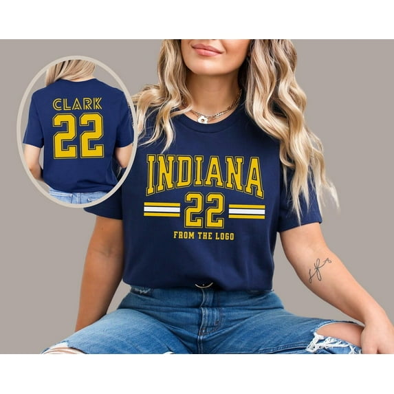Caitlin Clark 22 From The Logo Shirt, Indiana Women's Basketball T-Shirt,Navy color,size M