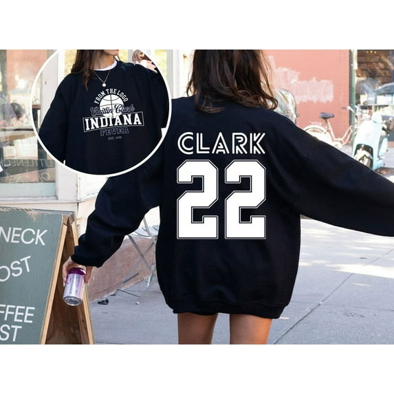 Caitlin Clark #22 Indiana Fever Sweatshirt, Basketball Clark 22 Double Sided Shirt, Black Color, Size 3XL