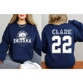thumbnail image 1 of Caitlin Clark #22 Indiana Fever Sweatshirt, Basketball Clark 22 Double Sided Shirt, Navy Color, Size M, 1 of 4