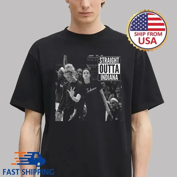 Caitlin Clark And Sophie Cunningham Straight Outta Indiana Fever Unisex T-Shirt