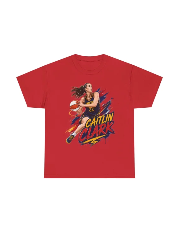 Caitlin Clark Basketball 2026 Graphic Tee, Basketball Player T-shirt,Red Color,Size L